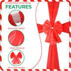 Christmas Door Bow with Diamante Detail - Red
