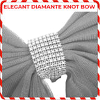 Christmas Door Bow with Diamante Detail - Silver