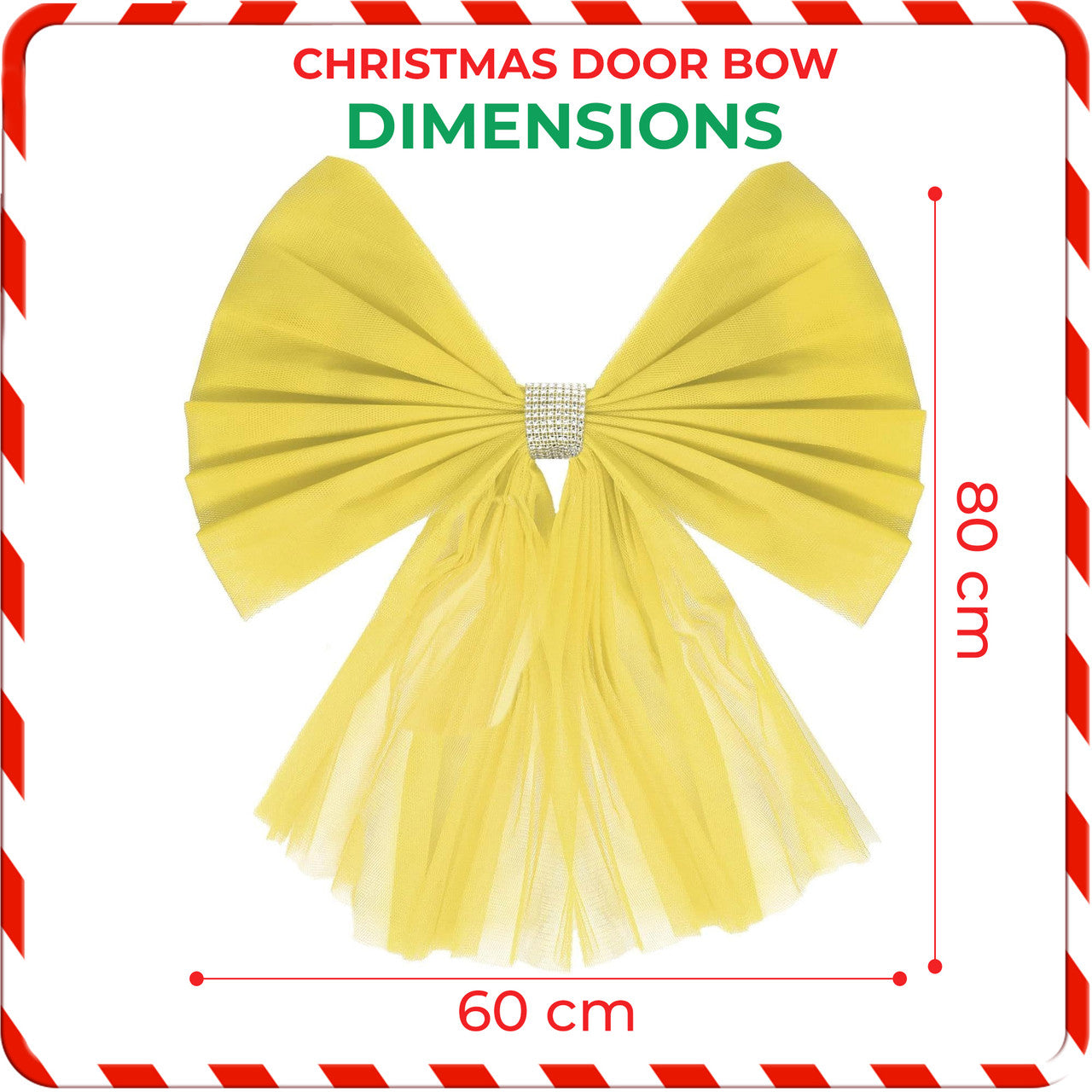 Christmas Door Bow with Diamante Detail - Gold