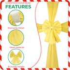 Christmas Door Bow with Diamante Detail - Gold
