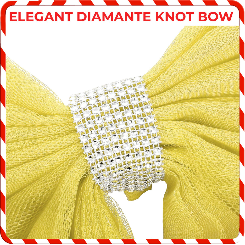 Christmas Door Bow with Diamante Detail - Gold
