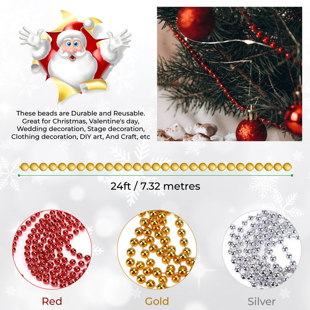 Christmas Bead Chain Garland - Gold