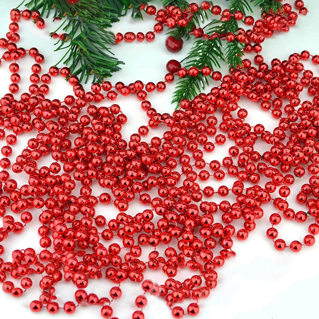 Christmas Bead Chain Garland - Red