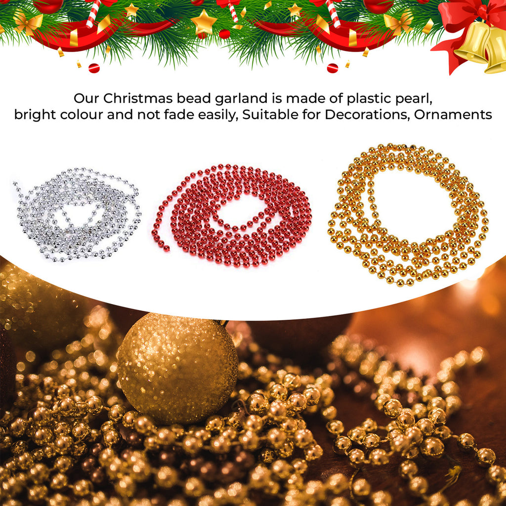 Christmas Bead Chain Garland - Red