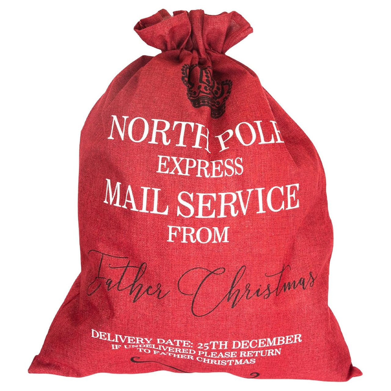 North Pole Express Mail Christmas Stocking Sack - Red