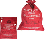 North Pole Express Mail Christmas Stocking Sack - Red