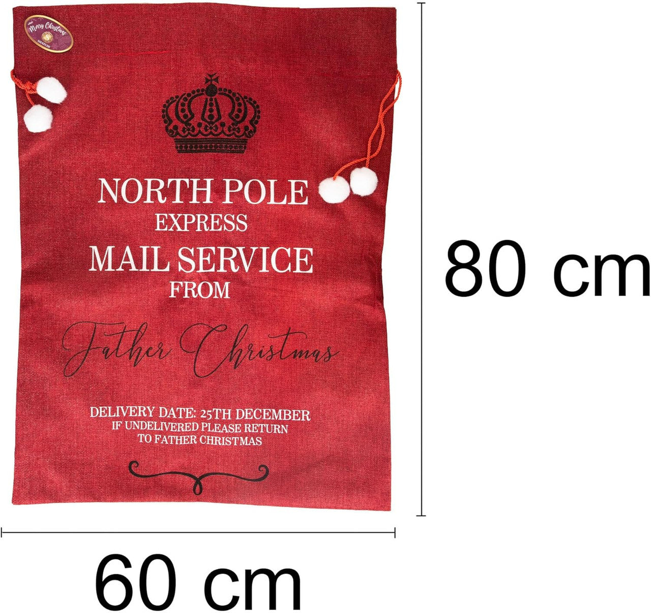 North Pole Express Mail Christmas Stocking Sack - Red