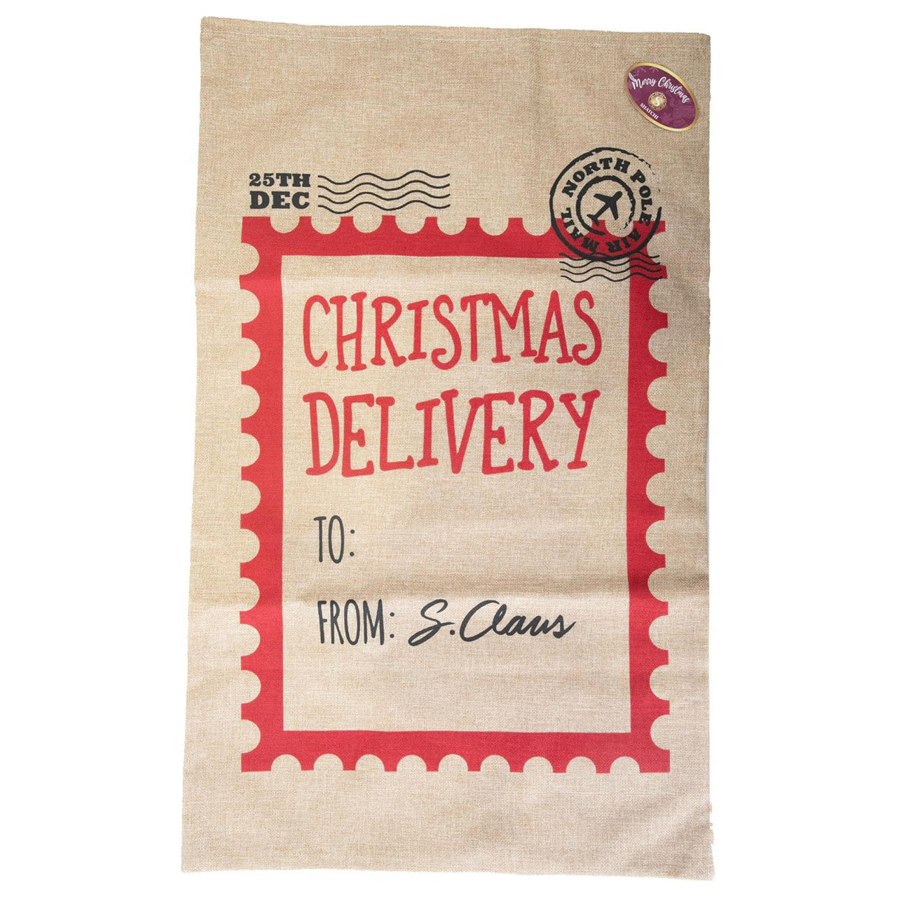 Christmas Stocking Delivery Sack - Beige