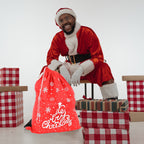 Christmas Red Felt Sack - Snowflakes