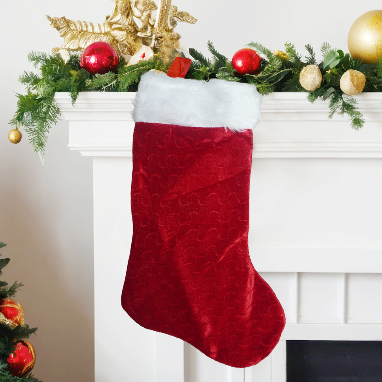 Christmas Stocking - Red Velvet Large