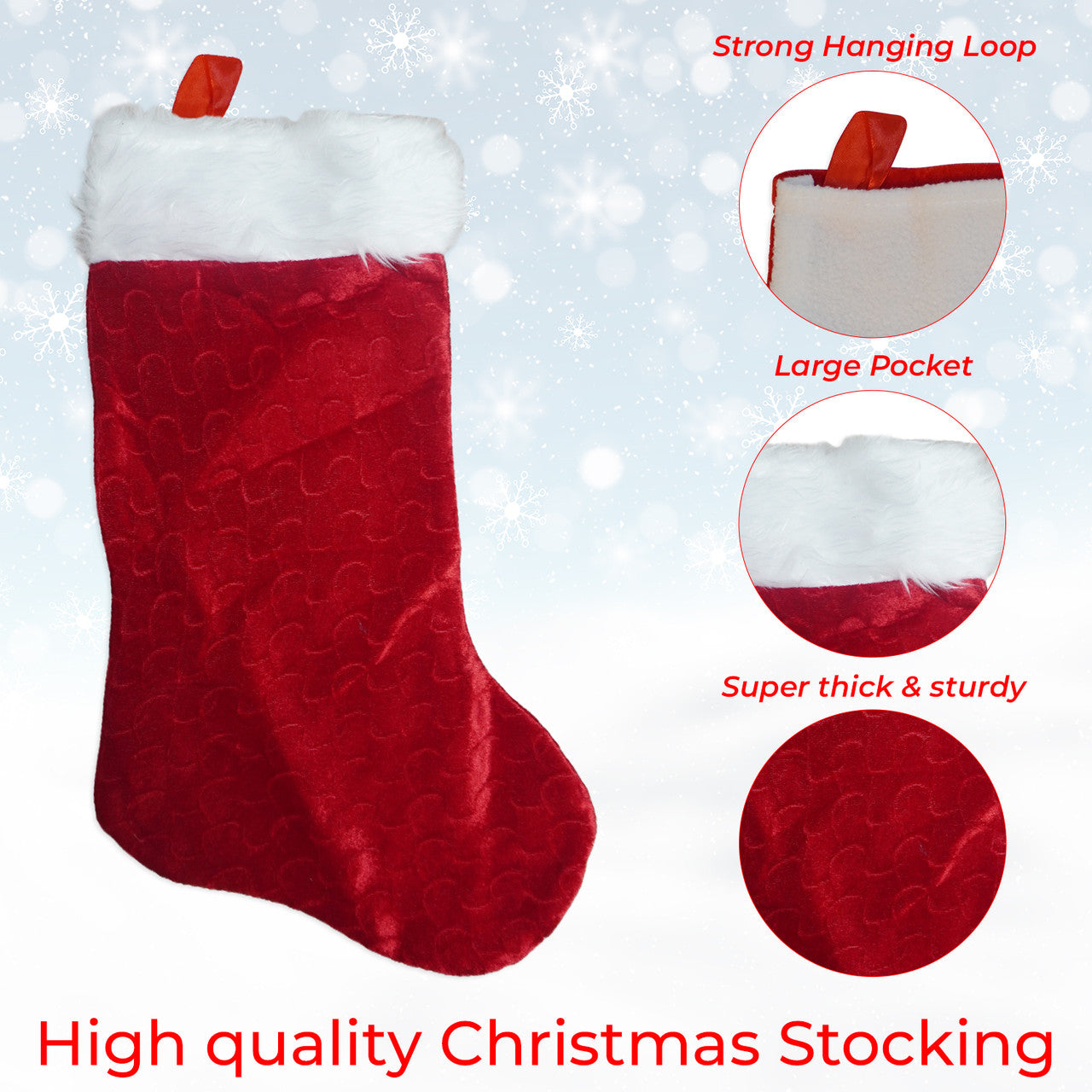 Christmas Stocking - Red Velvet Large