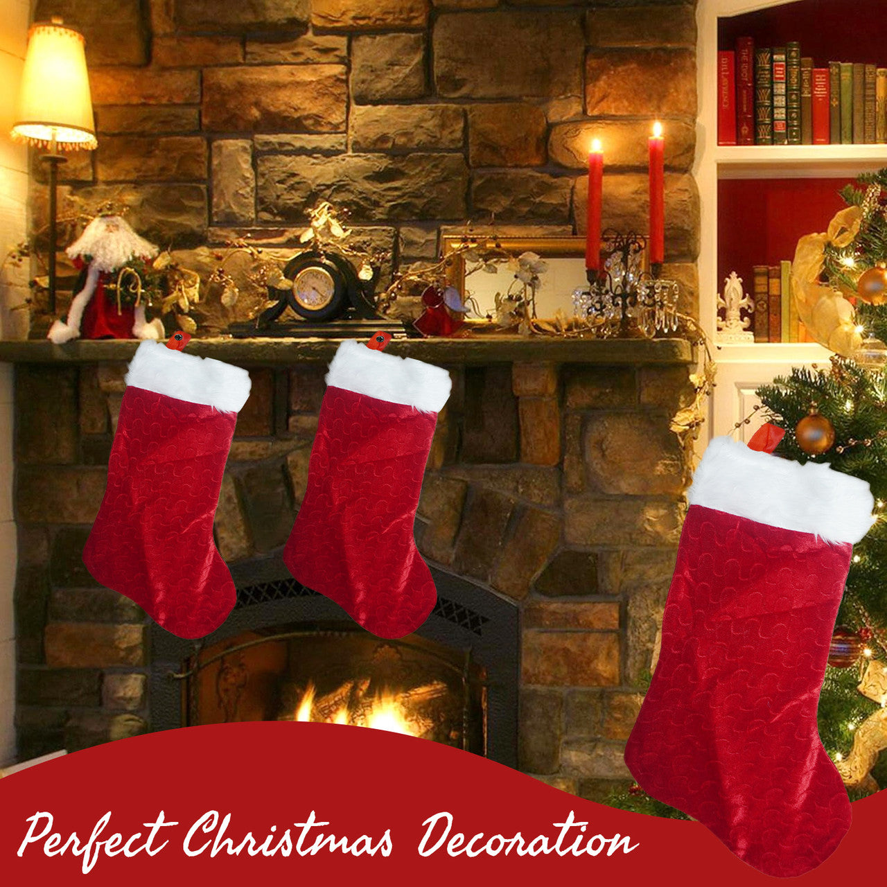 Christmas Stocking - Red Velvet Large