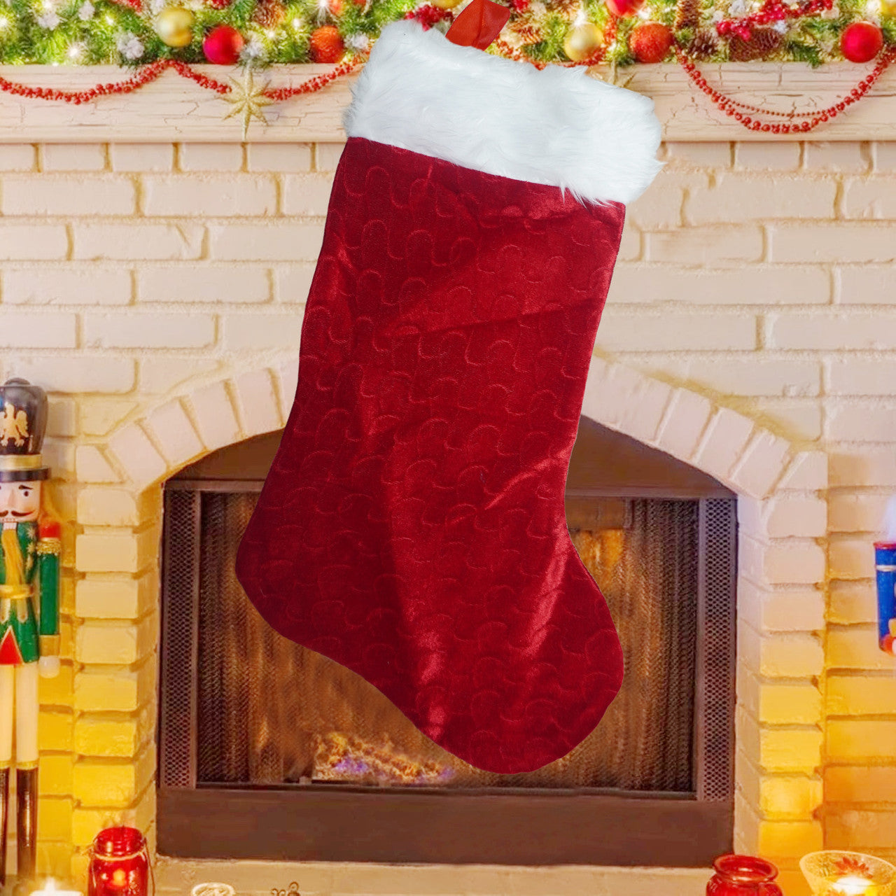 Christmas Stocking - Red Velvet Large