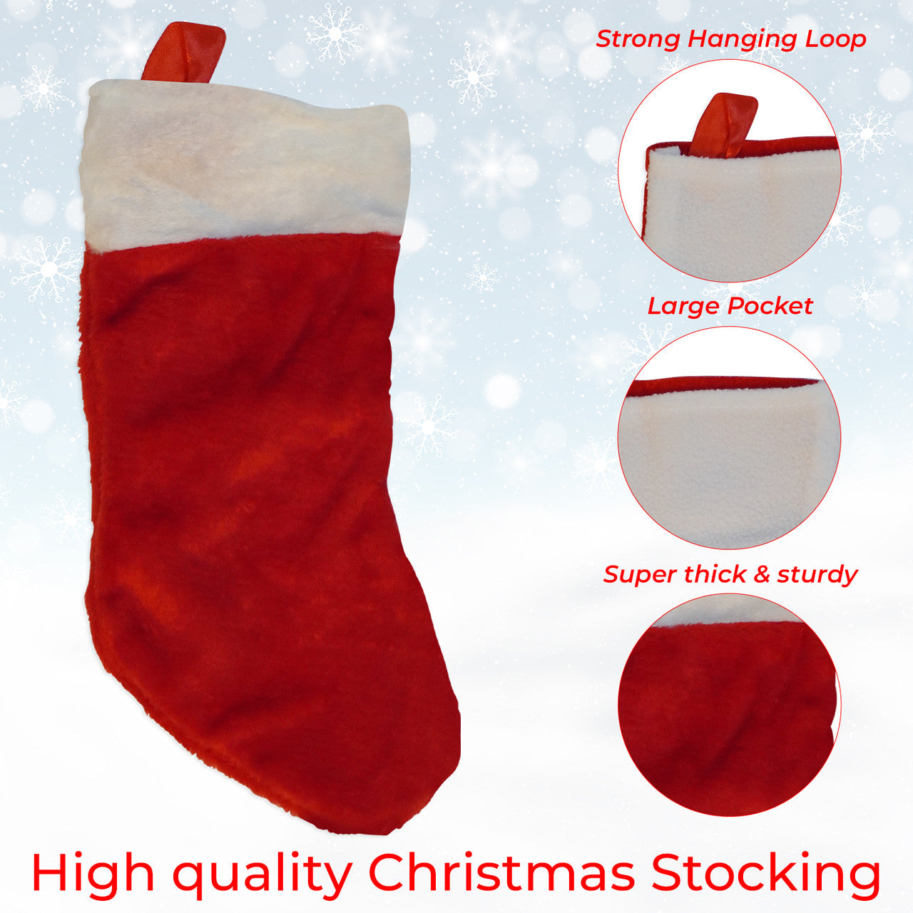Christmas Stocking - Red Velvet Plain