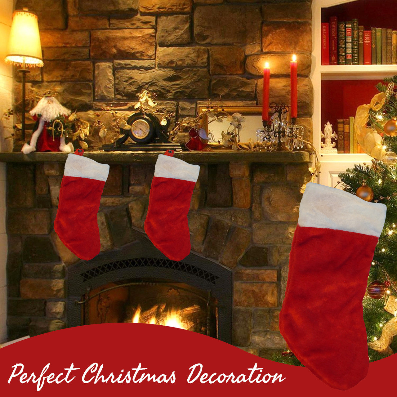 Christmas Stocking - Red Velvet Plain