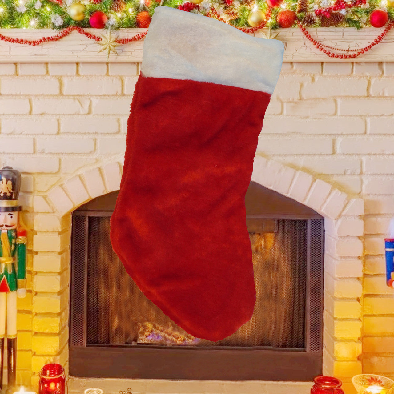 Christmas Stocking - Red Velvet Plain