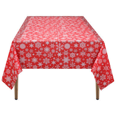 Christmas Plastic Tablecloth - Snowflakes