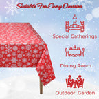Christmas Plastic Tablecloth - Snowflakes