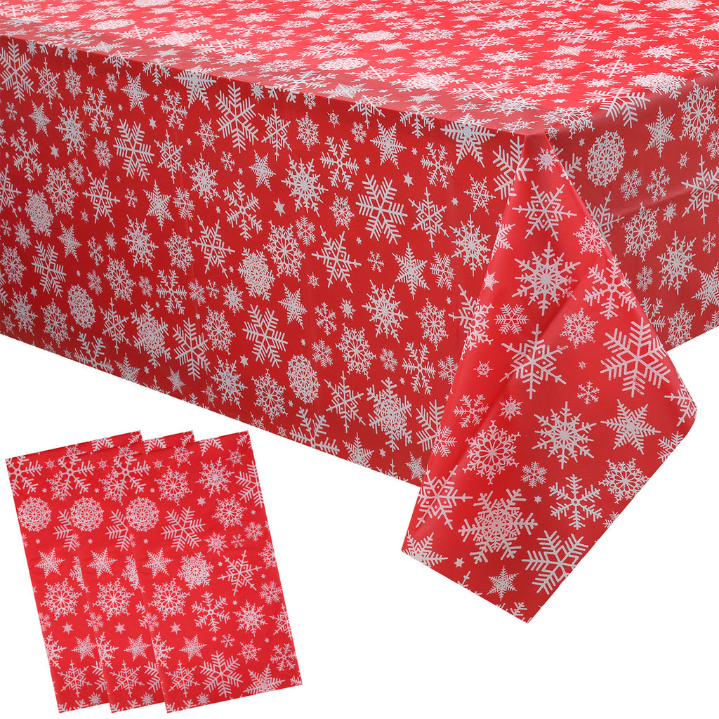 Christmas Plastic Tablecloth - Snowflakes