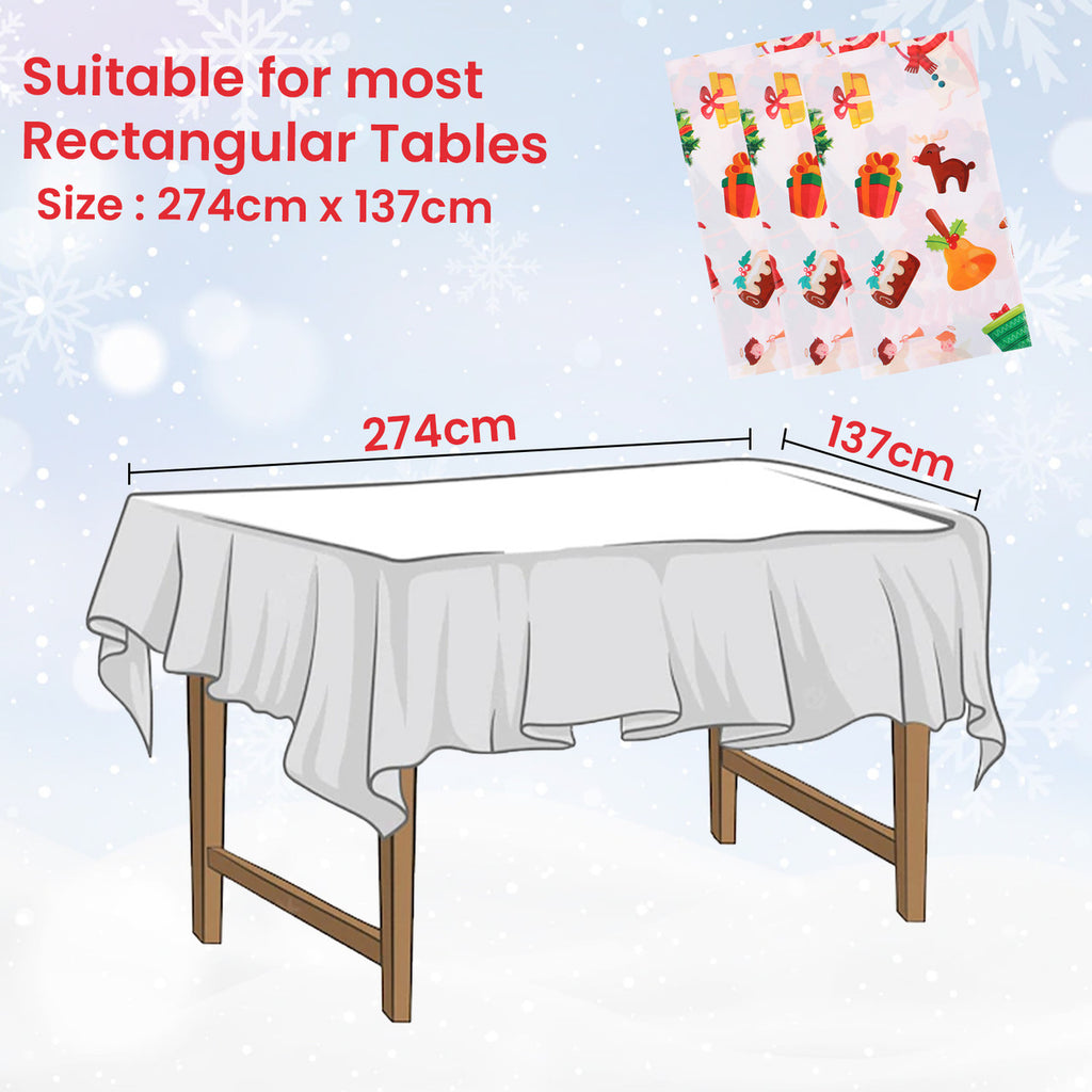 Christmas Plastic Tablecloth - Ornaments