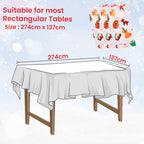 Christmas Plastic Tablecloth - Ornaments