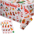 Christmas Plastic Tablecloth - Ornaments
