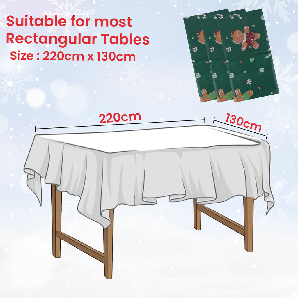 Christmas Plastic Tablecloth - Teddy Bear