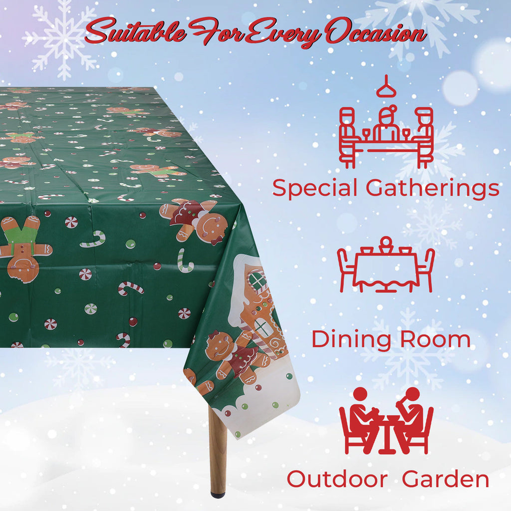 Christmas Plastic Tablecloth - Teddy Bear