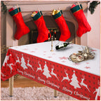 Reindeer & Tree Printed Xmas Tablecloth