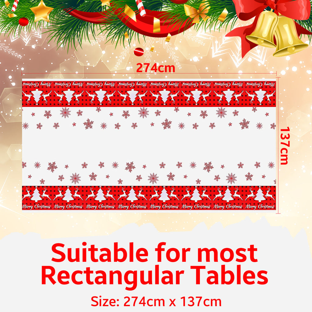 Reindeer & Tree Printed Xmas Tablecloth