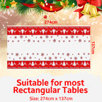 Reindeer & Tree Printed Xmas Tablecloth