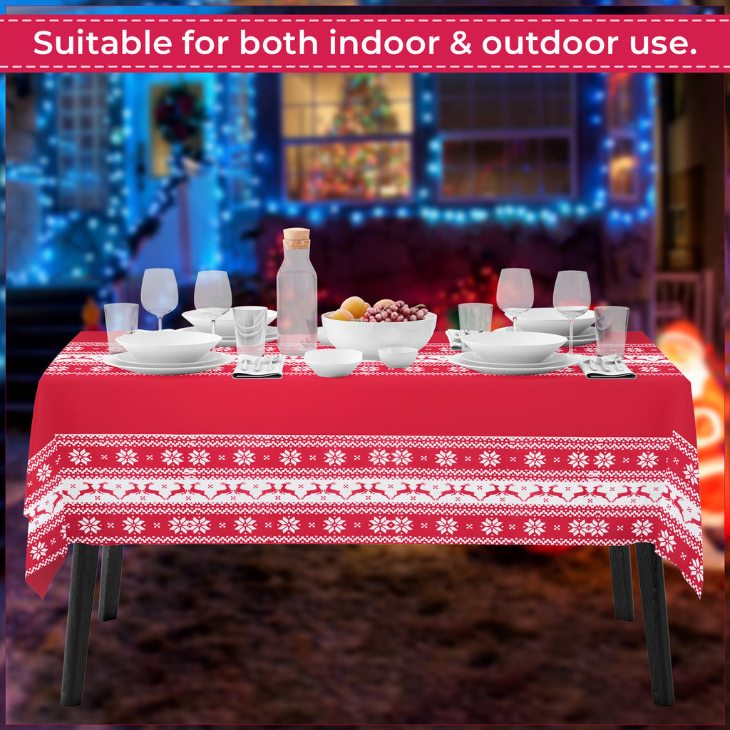 Christmas Tablecloth with Hearty Reindeer Design