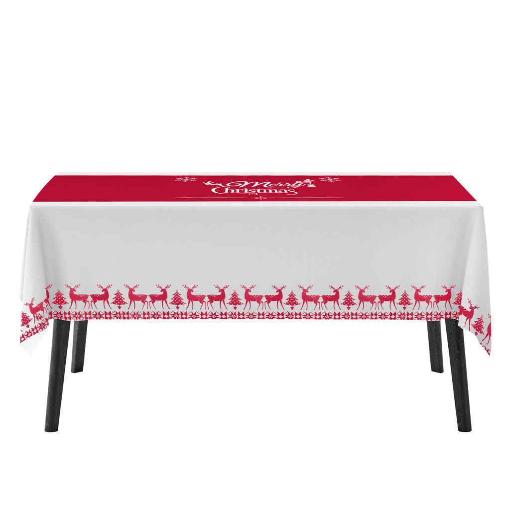 Reindeer and Merry Christmas Design Tablecloth