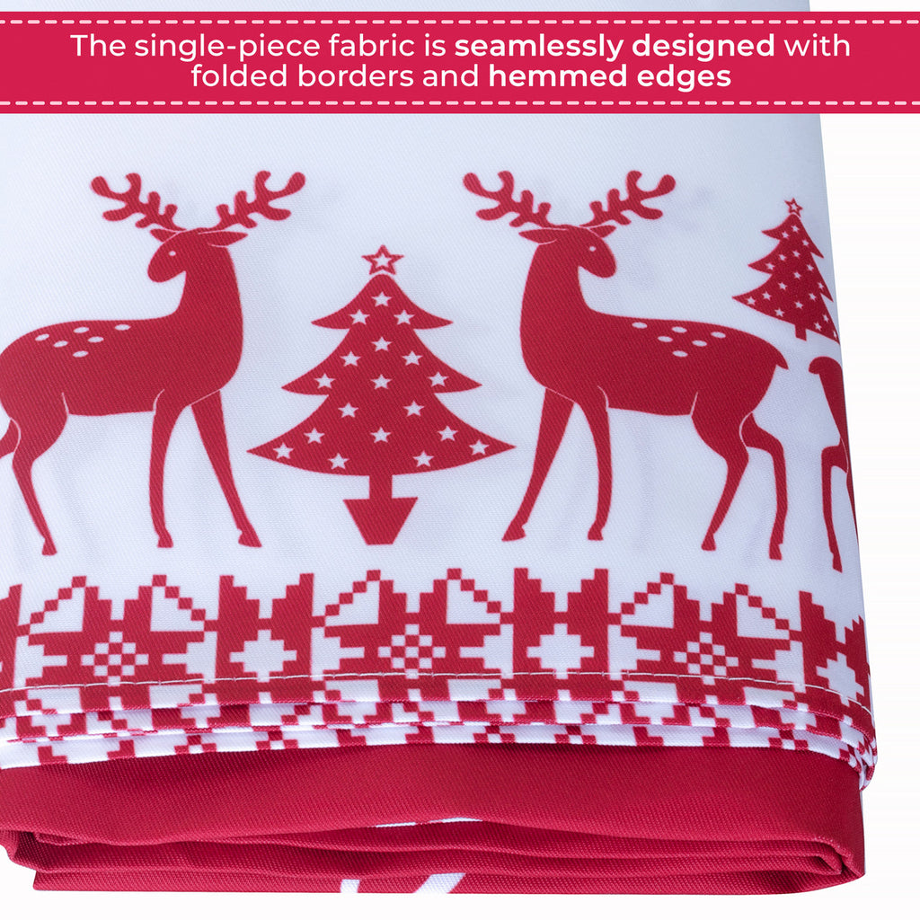 Reindeer and Merry Christmas Design Tablecloth