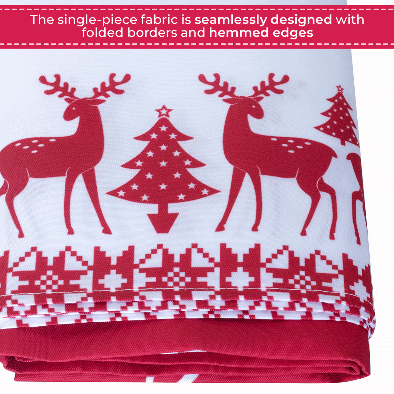 Reindeer and Merry Christmas Design Tablecloth