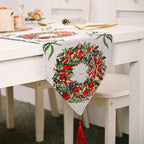 180cm x 35cm Christmas Table Runner - Wreath