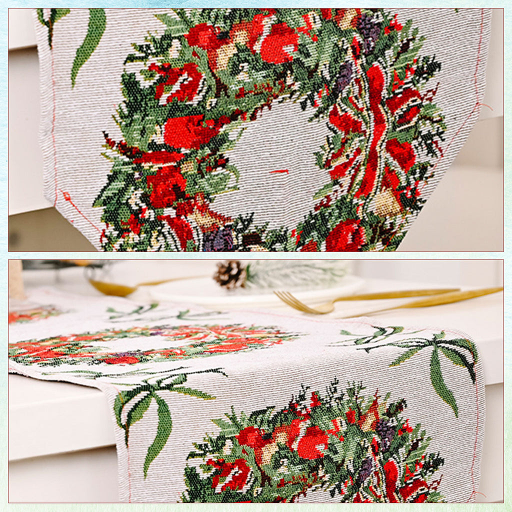 180cm x 35cm Christmas Table Runner - Wreath