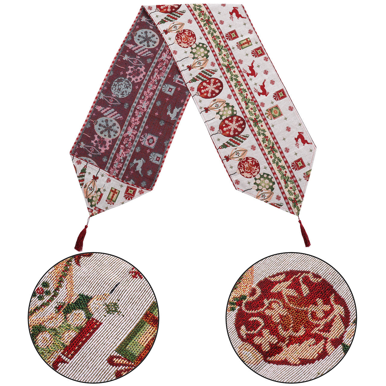 180cm x 35cm Christmas Table Runner - Baubles