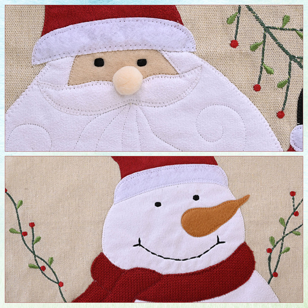 180cm x 35cm Christmas Table Runner - Santa & Snowman