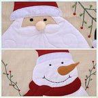 180cm x 35cm Christmas Table Runner - Santa & Snowman