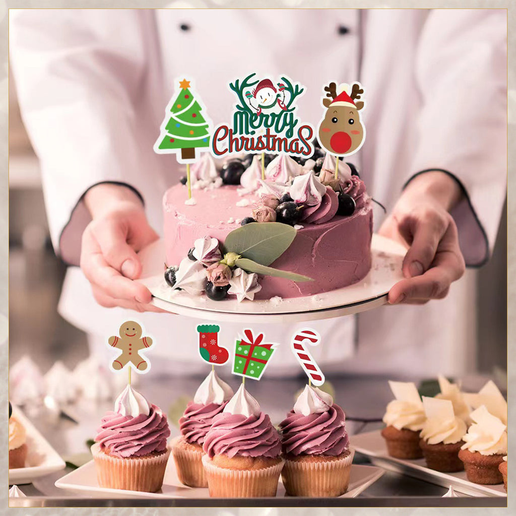 Christmas Cupcake Cocktail Sticks - 15pcs