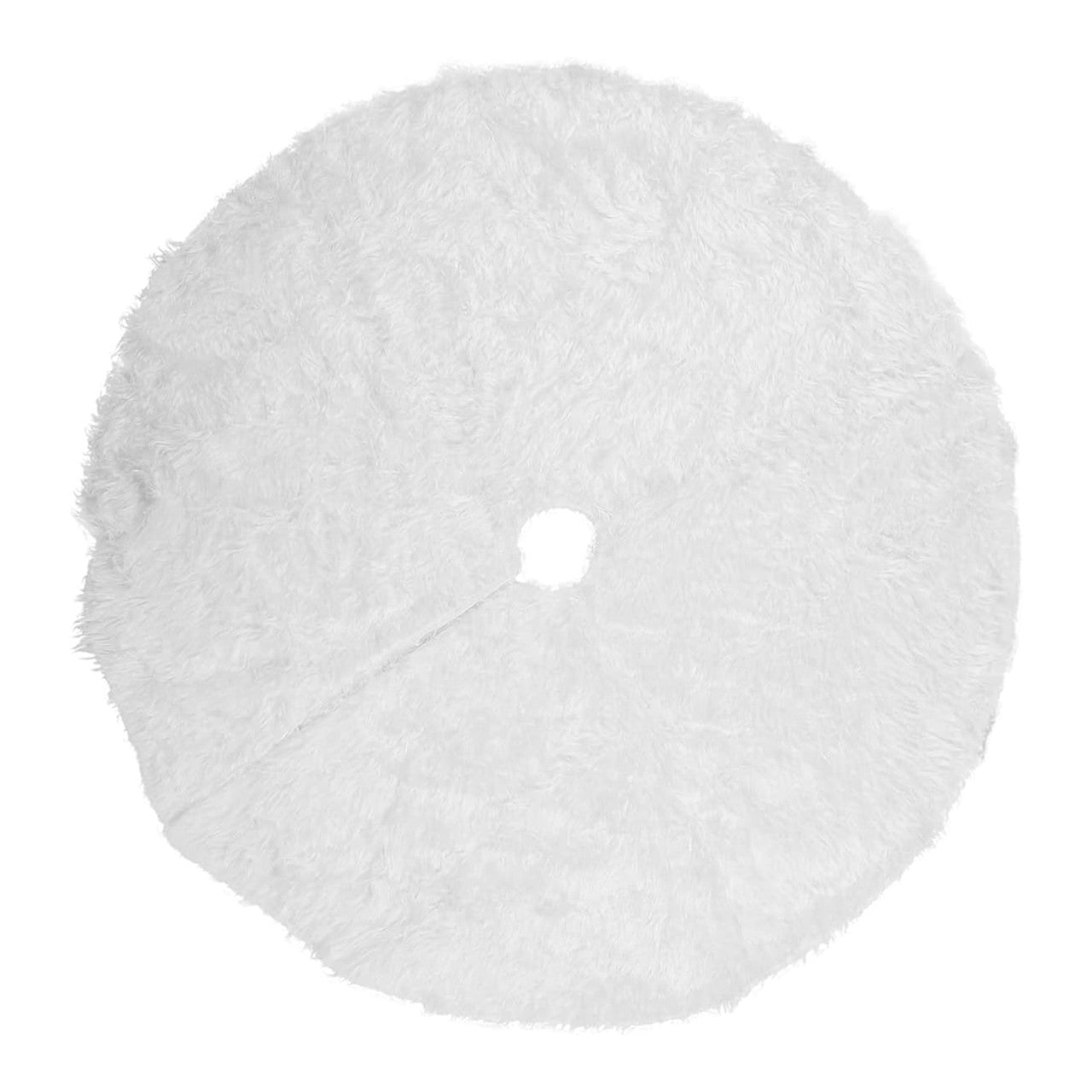 Christmas Tree Skirt - White Faux Fur