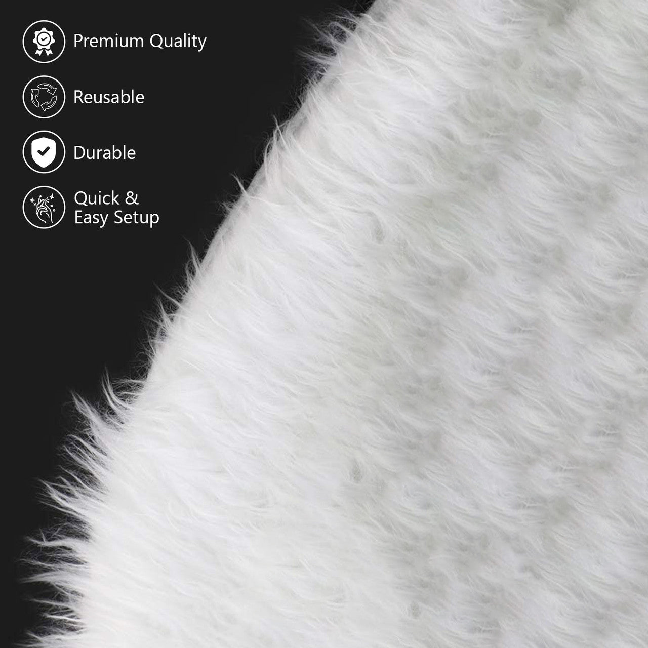Christmas Tree Skirt - White Faux Fur