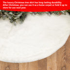 Christmas Tree Skirt - White Faux Fur
