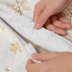 Christmas Tree Skirt - White With Gold Snowflakes