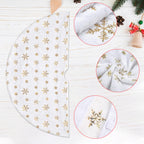 Christmas Tree Skirt - White With Gold Snowflakes
