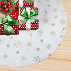 Christmas Tree Skirt - White With Gold Snowflakes