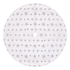 Christmas Tree Skirt - White with Silver Snowflakes
