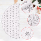 Christmas Tree Skirt - White with Silver Snowflakes