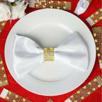 Sparkling Heart Diamante Stretchable Napkin Rings (Pack of 10) - Gold